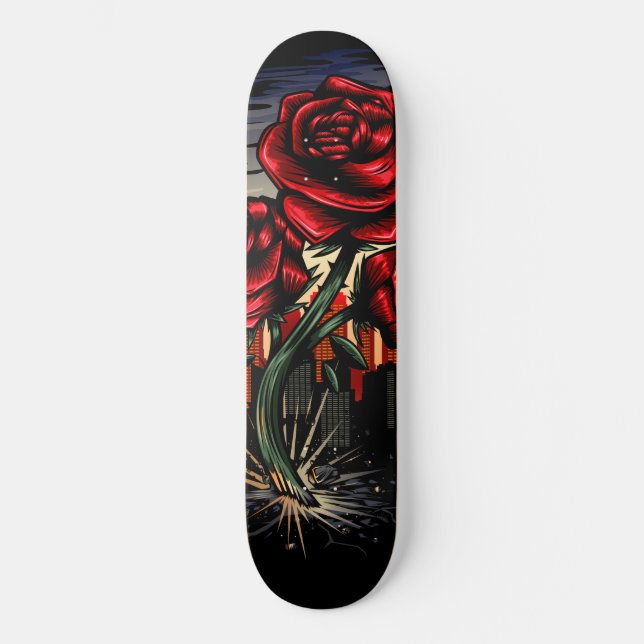 Skateboard Rosa en ascenso (Anverso)