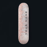 Skateboard Rosa Gold Dris Personalizado Girly Nombre<br><div class="desc">Rosa Gold Dris Personalizado Girly Nombre patineta</div>