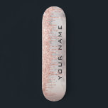 Skateboard Rosa Gold Dris Personalizado Girly Nombre<br><div class="desc">Rosa Gold Dris Personalizado Girly Nombre patineta</div>
