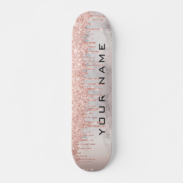 Skateboard Rosa Gold Dris Personalizado Girly Nombre (Anverso )