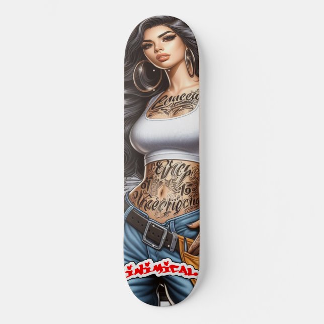 Skateboard Rosa Inimical (Anverso)