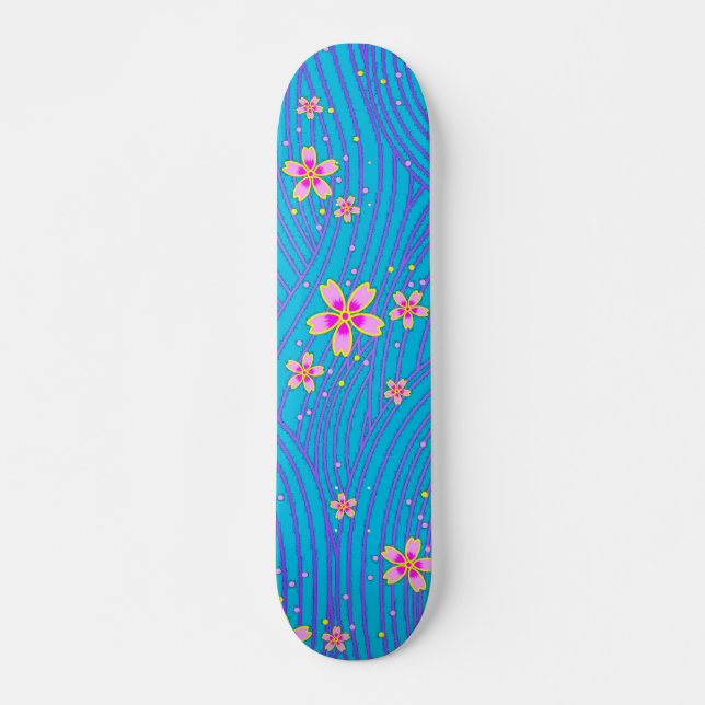 Skateboard rosa morado y azul (Anverso )