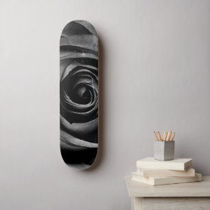 Skateboard Rosa negro Flor Flor Vintage decorativo floral