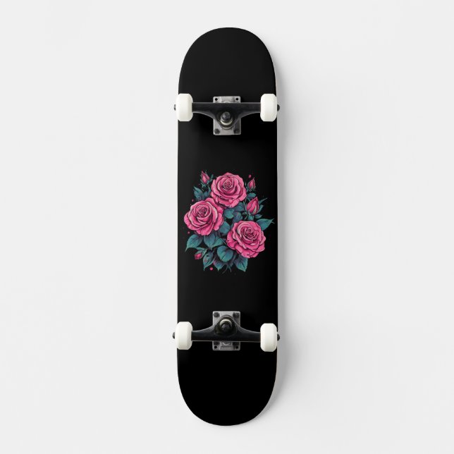 Skateboard Rosa rosa (Anverso)
