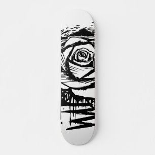 Skateboard Rosa Ruda Arte de Grafiti   Rosa de Calle con Gote