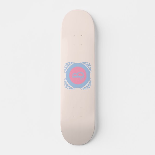 Skateboard Rosa y azul personalizados (Anverso )