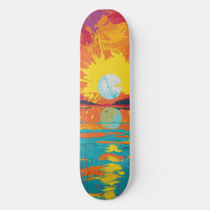 Skateboard rosa y Naranja Guay Beach Sunshine