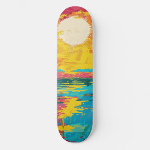 Skateboard rosa y Naranja Guay Beach Sunshine