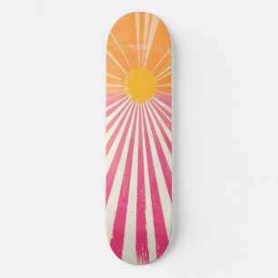 Skateboard rosa y Naranja Guay Retro Sunshine