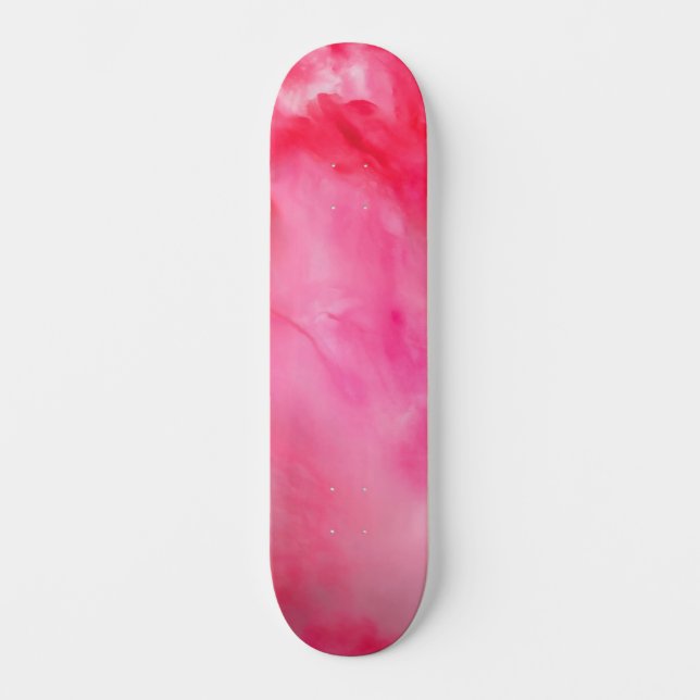 Skateboard Rosa y Rojo Abstracto (Anverso)
