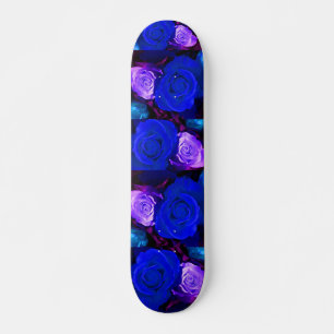 Skateboard Rosas azul morado - Personalizable