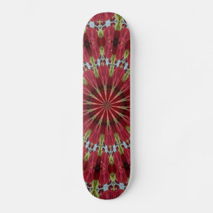 Skateboard Rosas Bouquet Kaleidoscope Bajo Vidrio 1