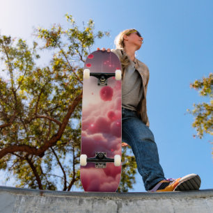 Skateboard Rosas de fantasía romántica soñadora Amor