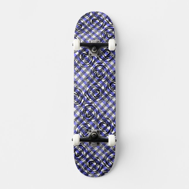 Skateboard Rosas de gris (Anverso)