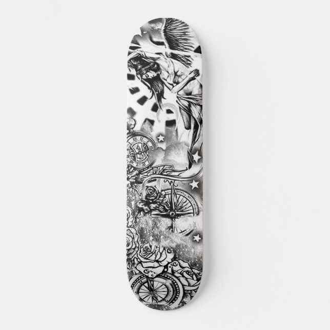 Skateboard Rosas de la bandera de Ángel de la brújula de relo (Anverso)