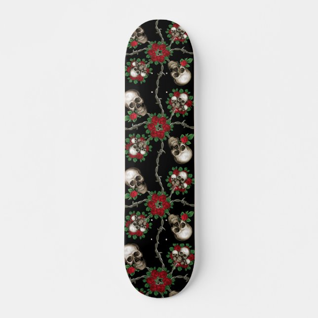 Skateboard Rosas de los cráneos n (Anverso )