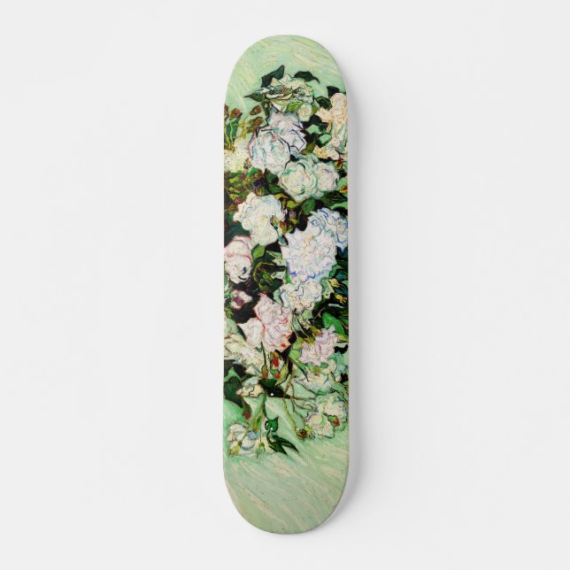 Skateboard Rosas de Vintage Vincent Van Gogh (1890) (Anverso )