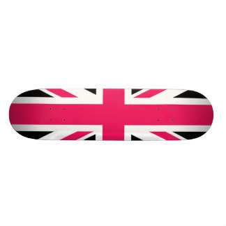 Skateboard Rosas fuertes del ~ de Union Jack blancos y negros