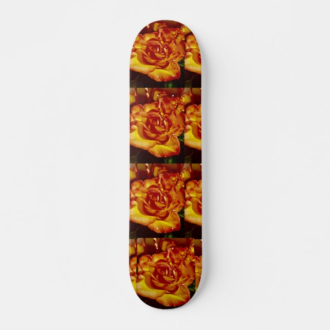 Skateboard Rosas naranjas, 7 tablero de patinaje de 3/4" (Anverso )