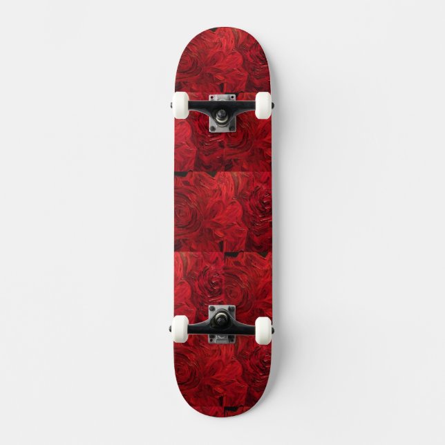 Skateboard Rosas Rojas (Anverso)