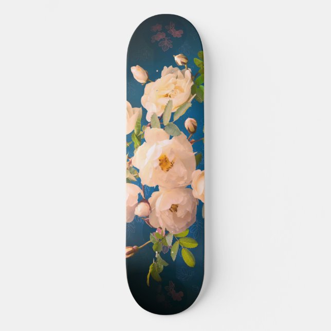 Skateboard Rosas rojas en polvo romántico (Anverso)