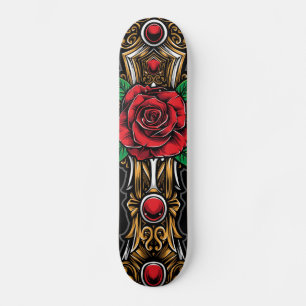 Skateboard Rosas rojas y rubíes