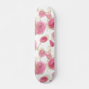Skateboard Rosas rosadas