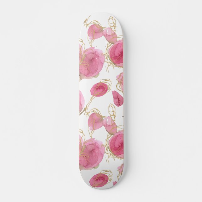 Skateboard Rosas rosadas (Anverso )