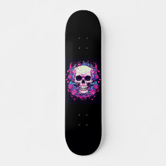 Skateboard Rosas Rosadas Calavera