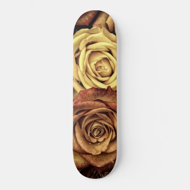 Skateboard Rosas Sepia Tintados (Anverso)