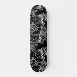 Skateboard Rosas Skulls y Chalk | Gótica Glam Funky Grunge