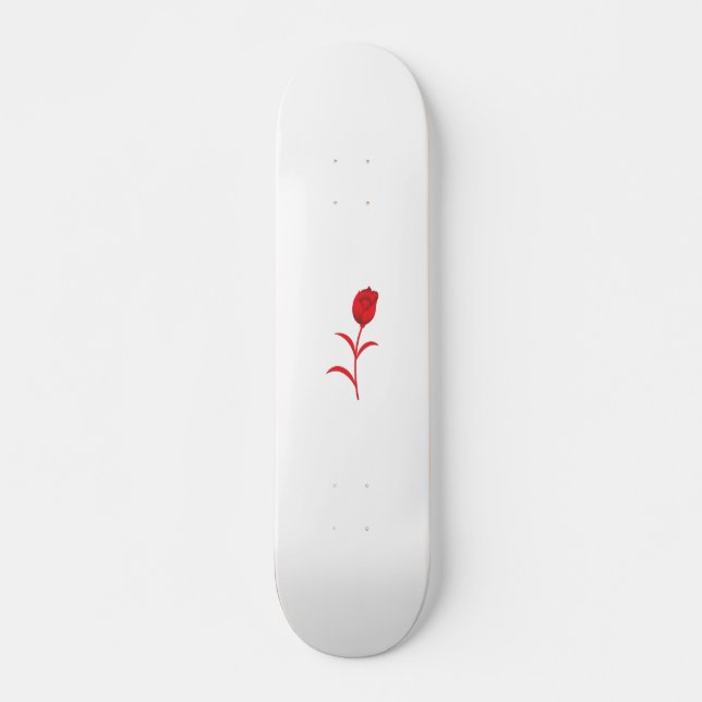 Skateboard Rose Madder, Lava Red, floral Design (Anverso )