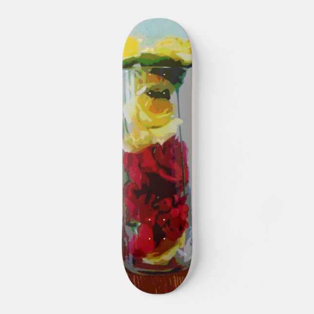 Skateboard Roses rojos (Anverso)