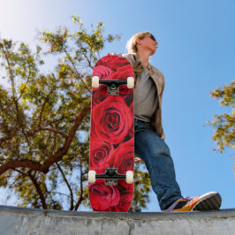 Skateboard Roses Rojos elegante foto roja floral Momlife