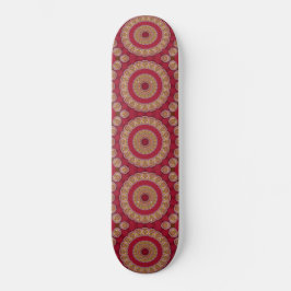Skateboard rosetones Mandala Rojo Dorado Amarillo