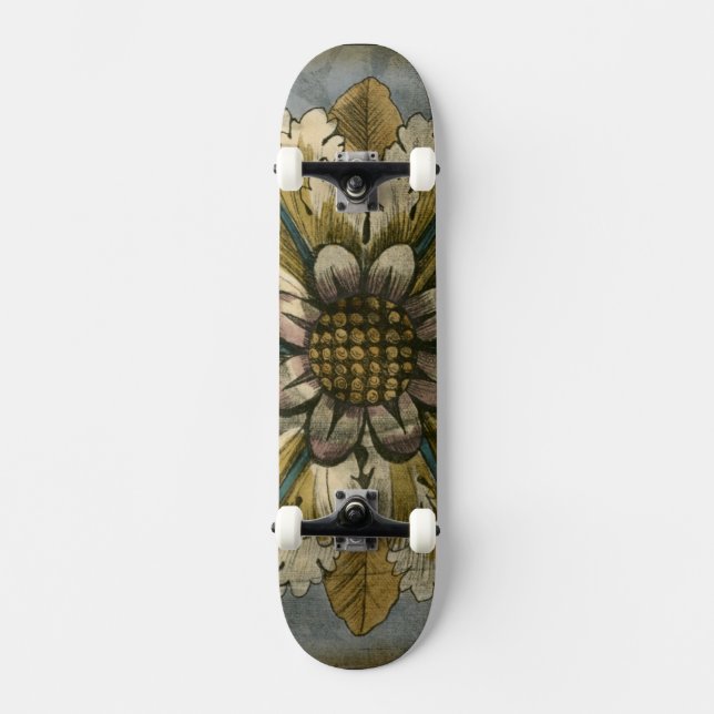 Skateboard Rosette de máscara decorativa sobre fondo gris (Anverso)