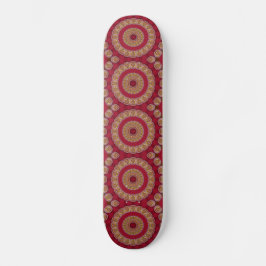Skateboard Rosette dorado rojo amarillo Mandala