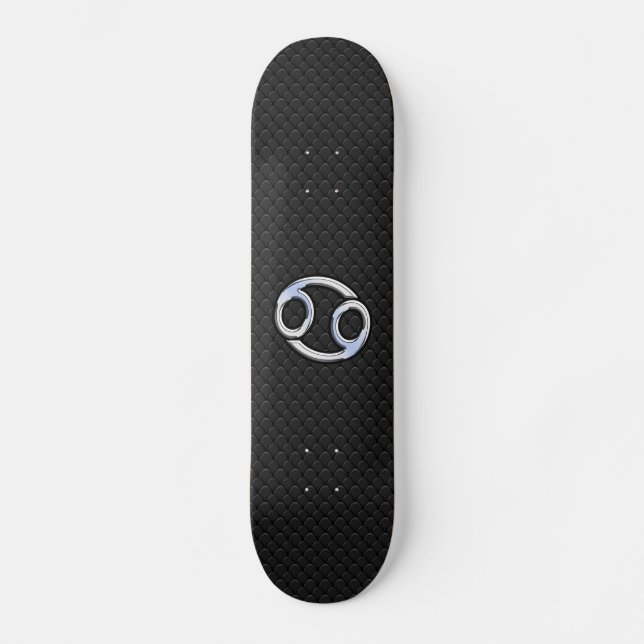 Skateboard Rótulo cromado como el Zodiaco contra el cáncer al (Anverso)
