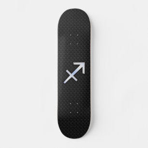 Skateboard Rótulo cromado como sagitario zodiaco en negro