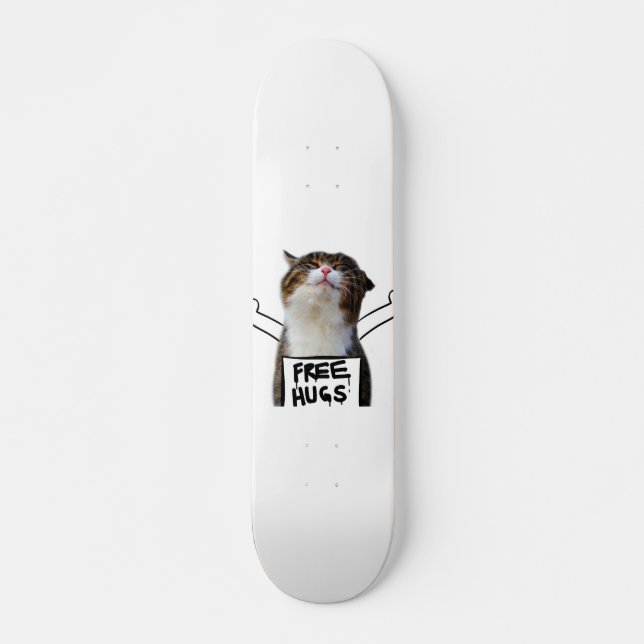 Skateboard Rótulo de abrazos libres en gatos (Anverso )