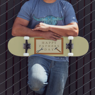 Skateboard Rótulo de madera del Día del Padres