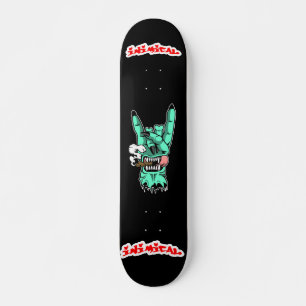 Skateboard Rótulo del diablo de la mano de zombi hostil