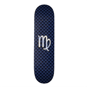Skateboard Rótulo del zodiaco del virgo en estilo de la fibr