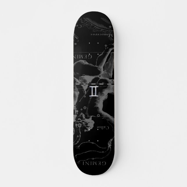Skateboard Rótulo Gemini Zodiac cromado en Hevelius 1690 (Anverso )