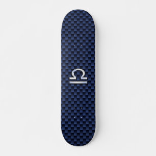 Skateboard Rótulo libio moderno sobre fibra de carbono azul d
