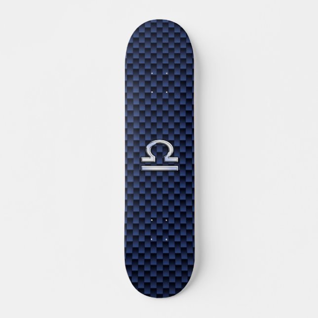 Skateboard Rótulo libio moderno sobre fibra de carbono azul d (Anverso )