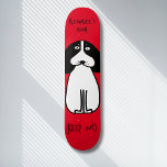 Skateboard Rótulo personalizado "Mantener fuera" de salón de<br><div class="desc">Añada un toque divertido a su espacio con este personalizado "Keep Out" Dog Room Rótulo Skateboard Deck. Perfecto para los amantes del perro y del skateboarding por igual, este puente cuenta con un bonito ilustracion de perro en blanco y negro con un fondo vibrante. Los mensajes "Alexander's Room" y "Keep...</div>
