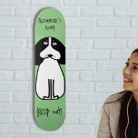 Skateboard Rótulo personalizado "Mantener fuera" de salón de<br><div class="desc">Añada un toque divertido a su espacio con este personalizado "Keep Out" Dog Room Rótulo Skateboard Deck. Perfecto para los amantes del perro y del skateboarding por igual, este puente cuenta con un bonito ilustracion de perro en blanco y negro con un fondo vibrante. Los mensajes "Alexander's Room" y "Keep...</div>