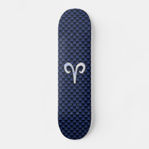 Skateboard Rótulo Zodiac Silver Aries Impresión de fibra de c