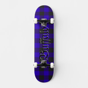 Skateboard Royal Azul Negro Cuadro de Plaid Búfalo